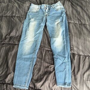 Light Blue Button-Fly Jeans